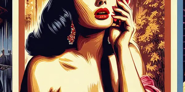 A triptych poster depicting espionage in 1940s Shanghai, a nostalgic Sicilian landscape, and a vibrant Paris café scene.